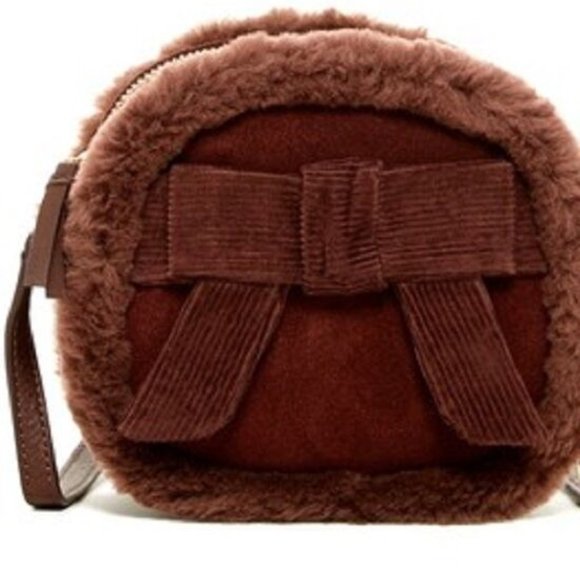 UGG Handbags - NWT UGG Australia Bailey Bow Corduroy Zip Crossbody Chocolate